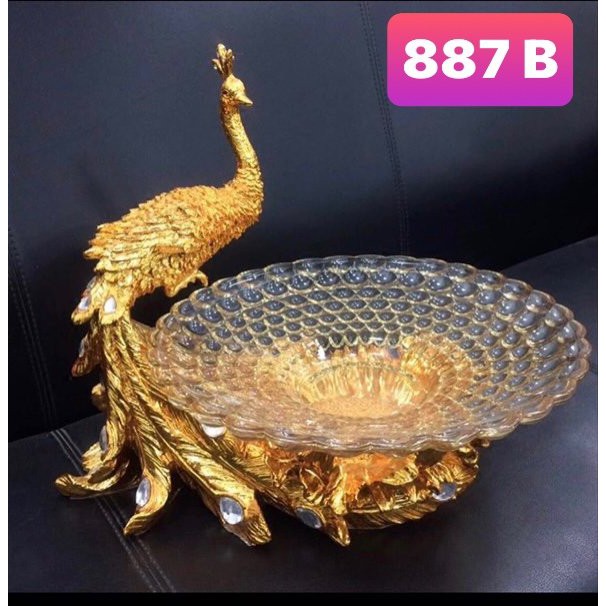 Khay đựng hoa quả chim công cao cấp