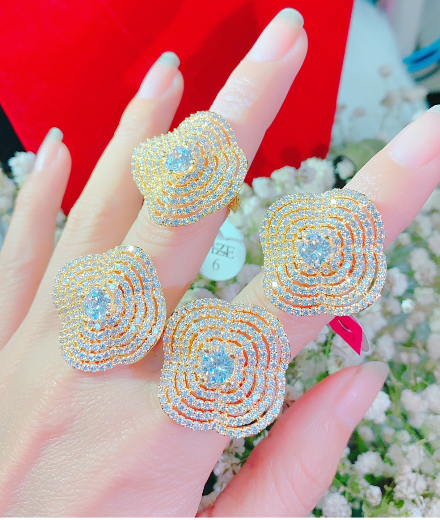 Nhẫn nữ đính đá sapphire nhân tạo lấp lánh - N101101 JURI SHOP - Không đen không dị ứng - Có đủ size cam kết đổi trả nếu không vừa
