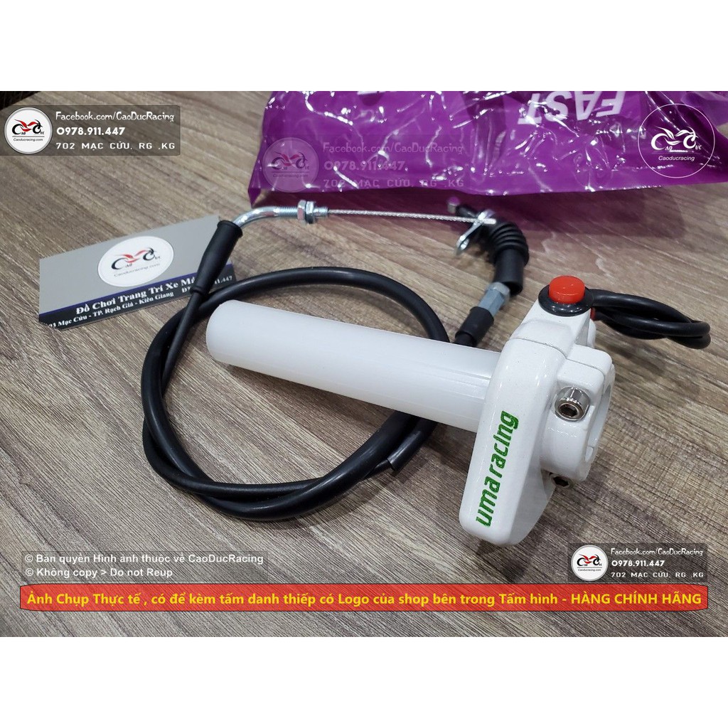 cùm ga tăng tốc uma racing màu trắng - giúp gia tăng tốc độ nhanh , chống mỏi tay ga khi đi đường dài - lắp mọi loại xe