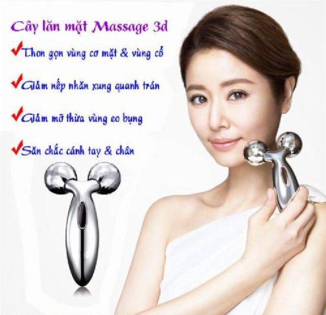 Con lăn cầm tay 3D Hàn Quốc massage mặt thon gọn, trẻ hóa da, con lan cam tay 3D Han Quoc massage mat thon gon, tre hoa da