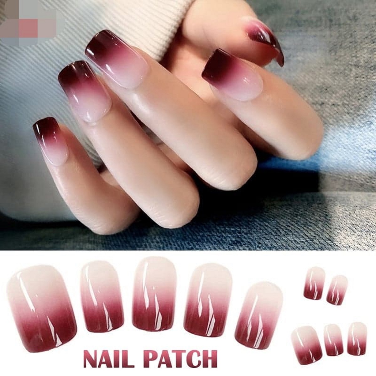 Bộ 24 móng giả cao cấp kèm keo hoặc miếng dán 12 móng MS 008