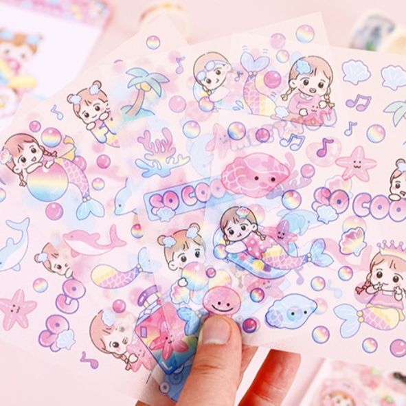 Bộ 4 tấm sticker hình dán Pink point | BSB089
