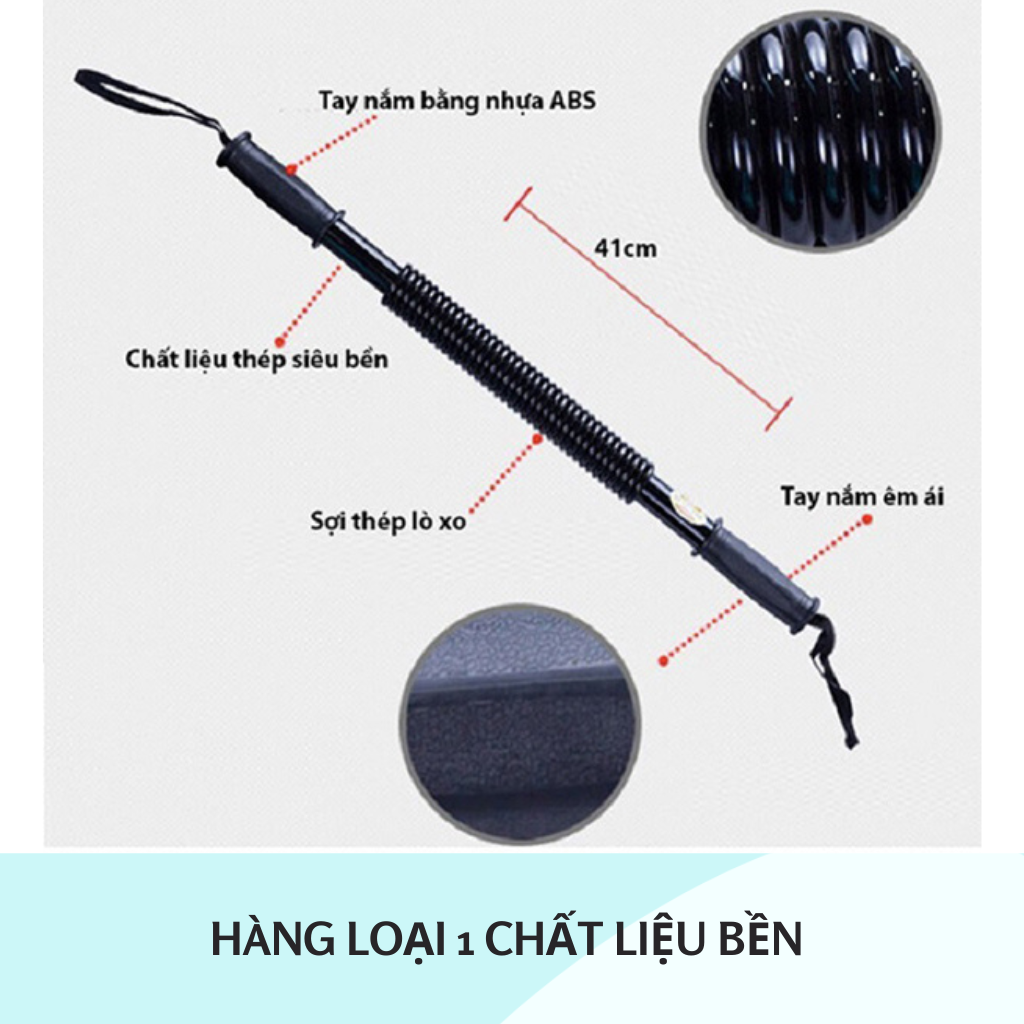 Lò xo tập cơ tay, thanh lò xo Titan kháng lực 20kg 30kg 50kg 60kg tập cơ tay, cơ bụng đa năng tại nhà hiệu quả