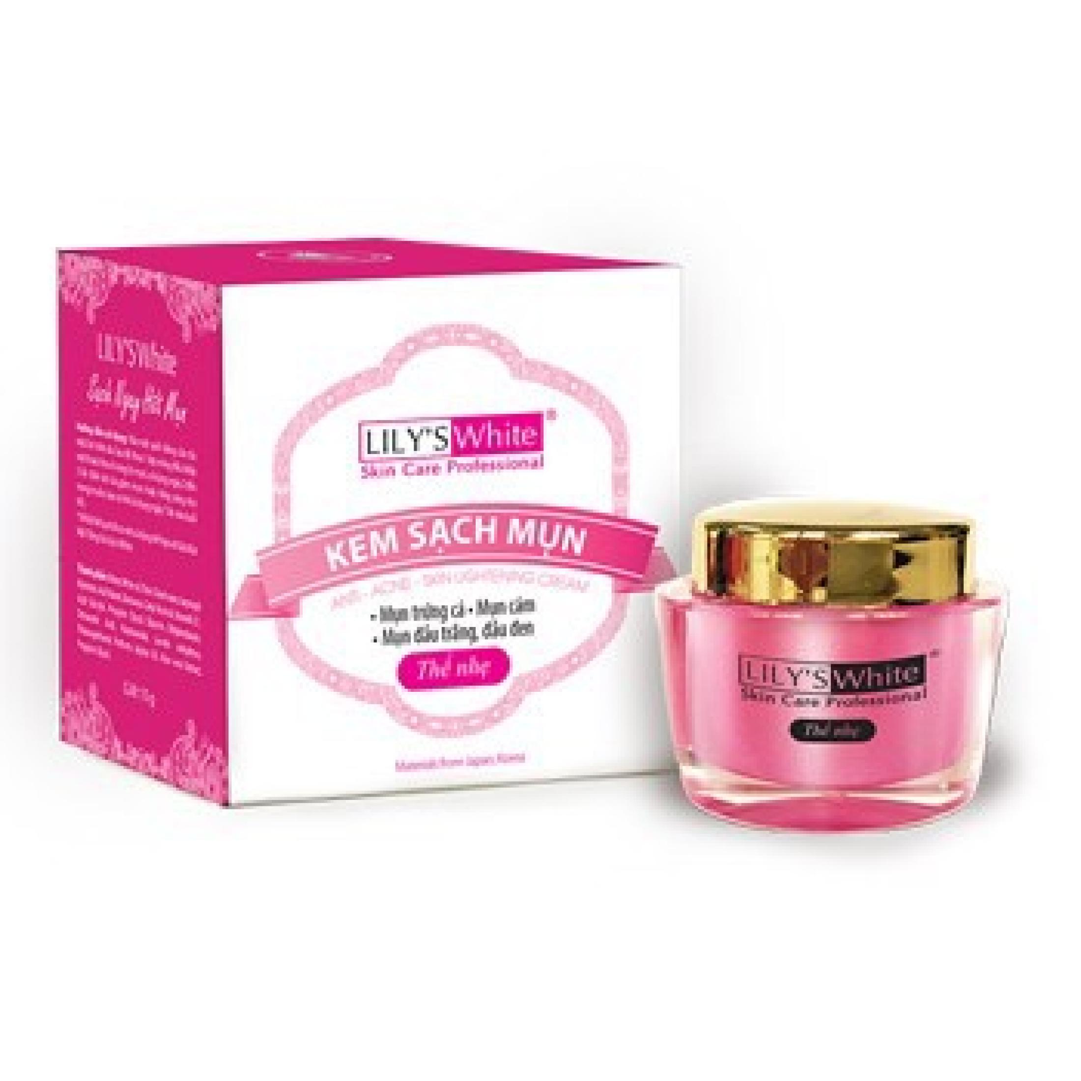 Kem Trị Mụn LILYS WHITE thể nhẹ 16gr ( mụn cám mụn trứng cá mụn đầu đen )