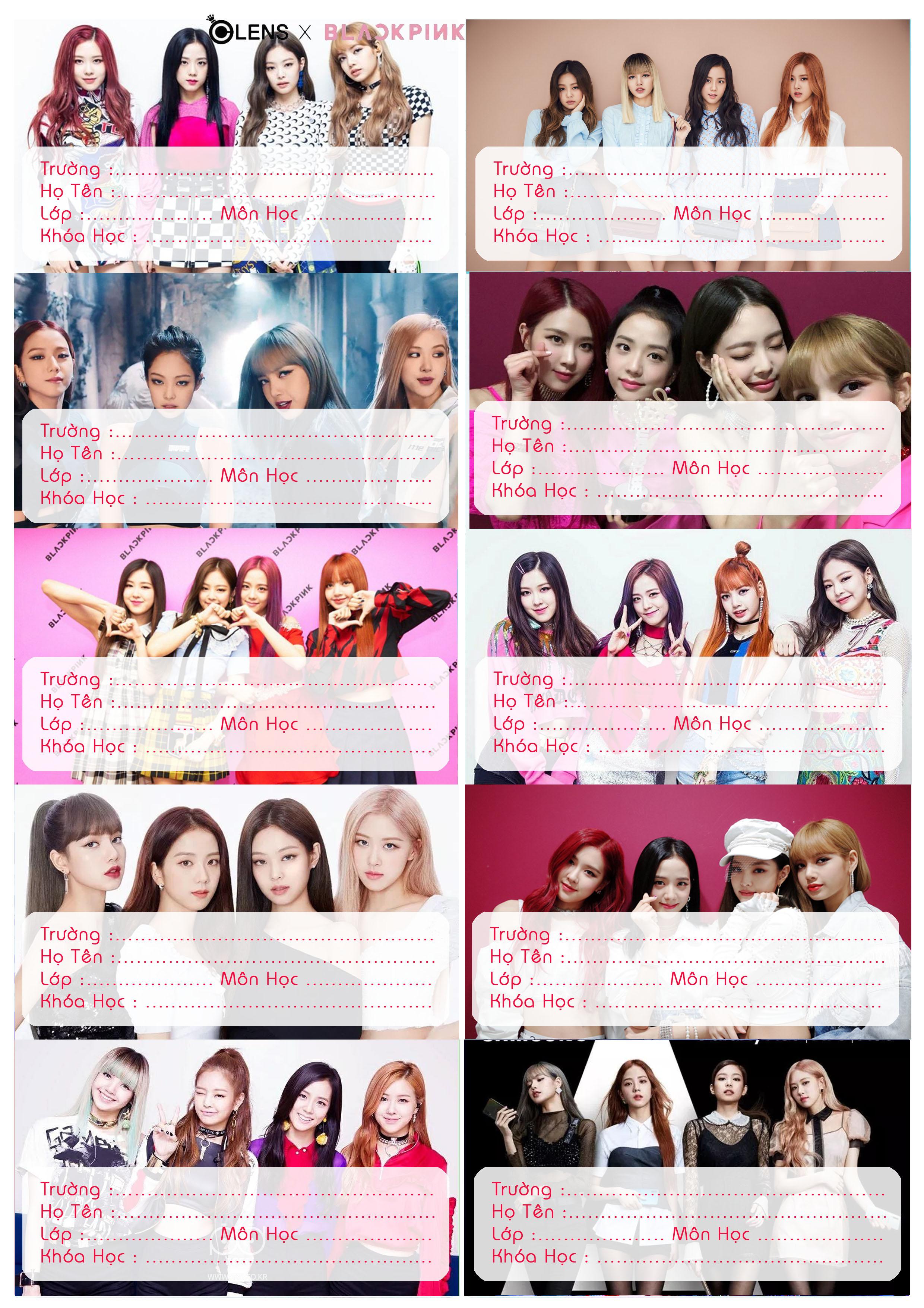 20 CHIẾC NHÃN VỞ BLACK PINK CAO CẤP