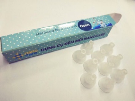 Hộp 10 núm silicon đệm rửa mũi cho bé (tặng xilanh rửa mũi)