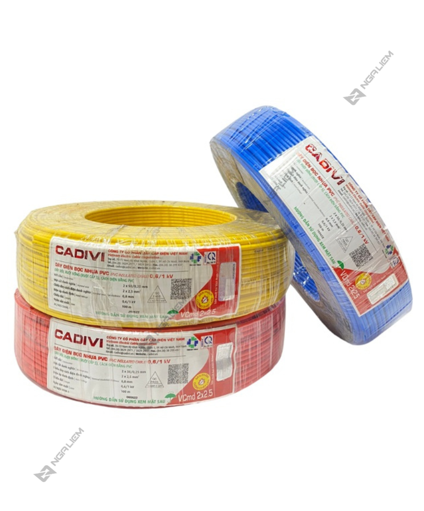 Power cord double vcmd (2x0.5 - 2x0.75 - 2x1.5-2x2.5mm) cadivi [retail according to meters]