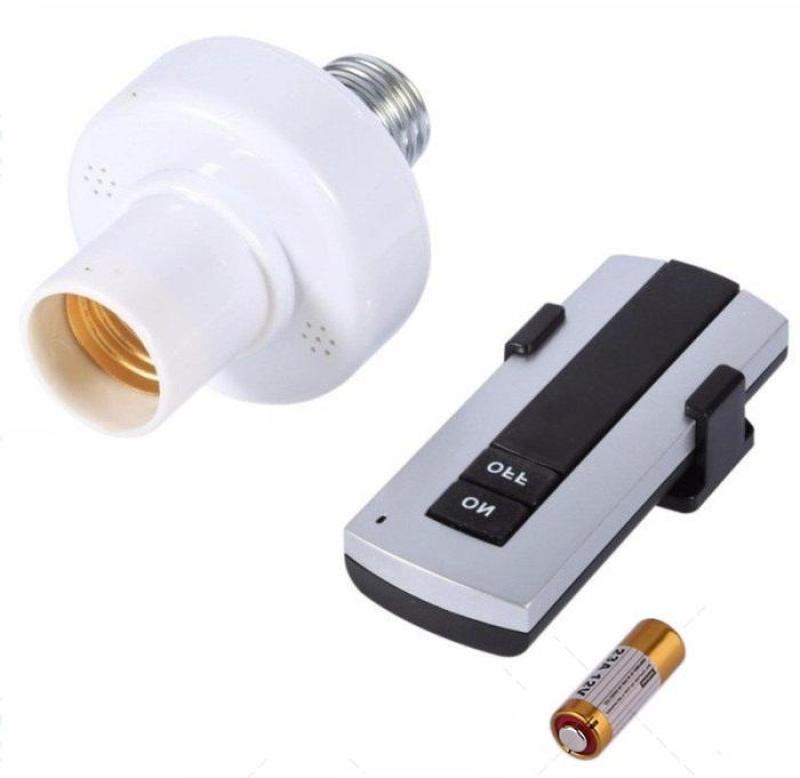 Đui đèn điều khiển từ xa mạ vàng có Remote, Đuôi đèn E27 điều khiển từ xa bằng sóng RF