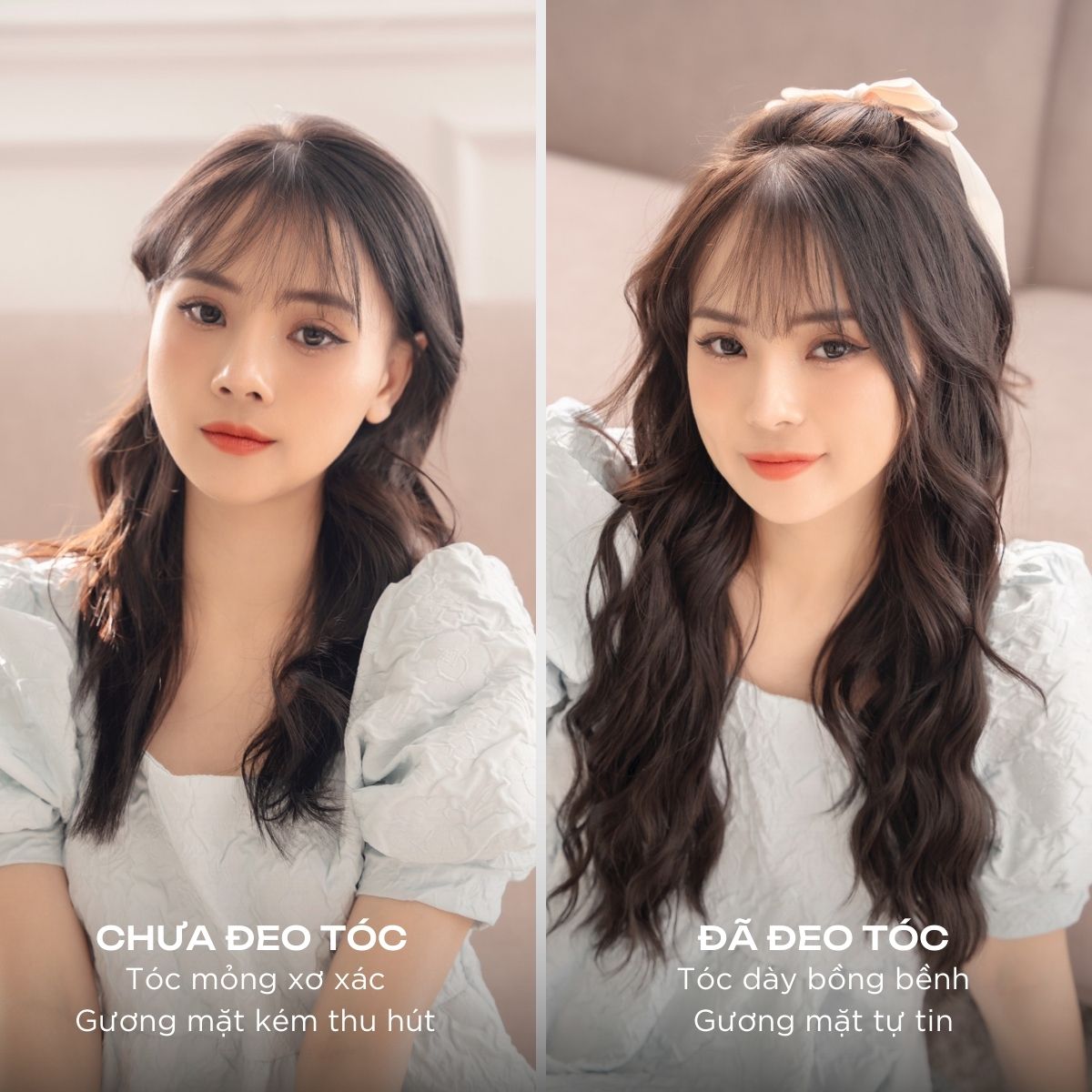 Tóc Kẹp Dải 3 Mảnh CAPELLI Dáng Xoăn Xù