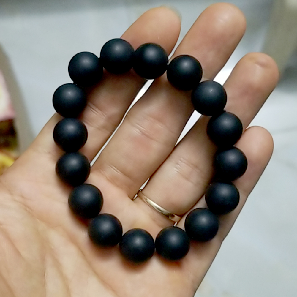 Vòng tay chuỗi đá mã não đen-nhiều cỡ ly