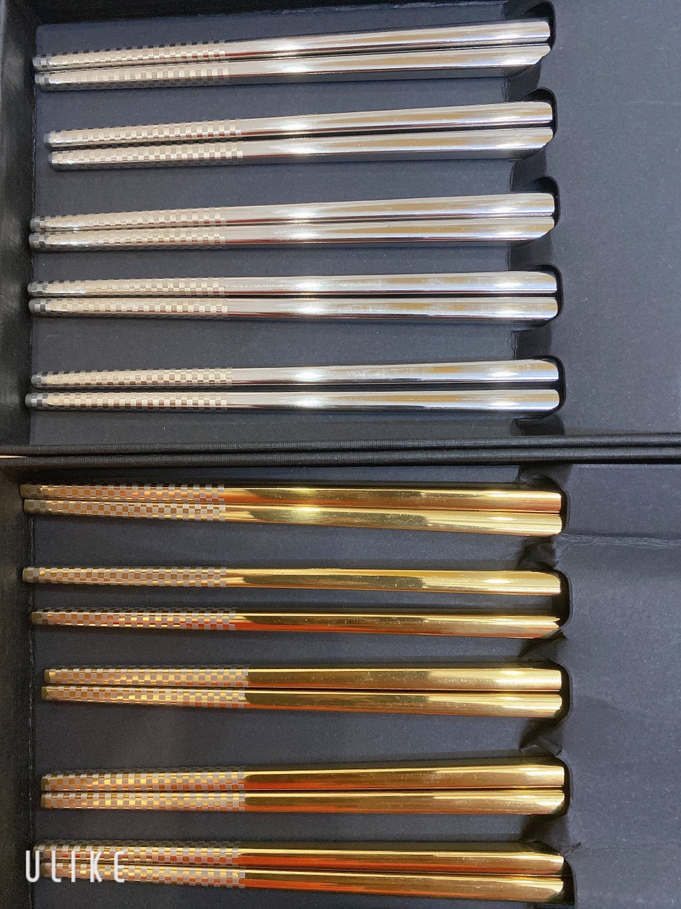 Hộp 5 đôi đũa inox 304 đặc ruột cao cấp