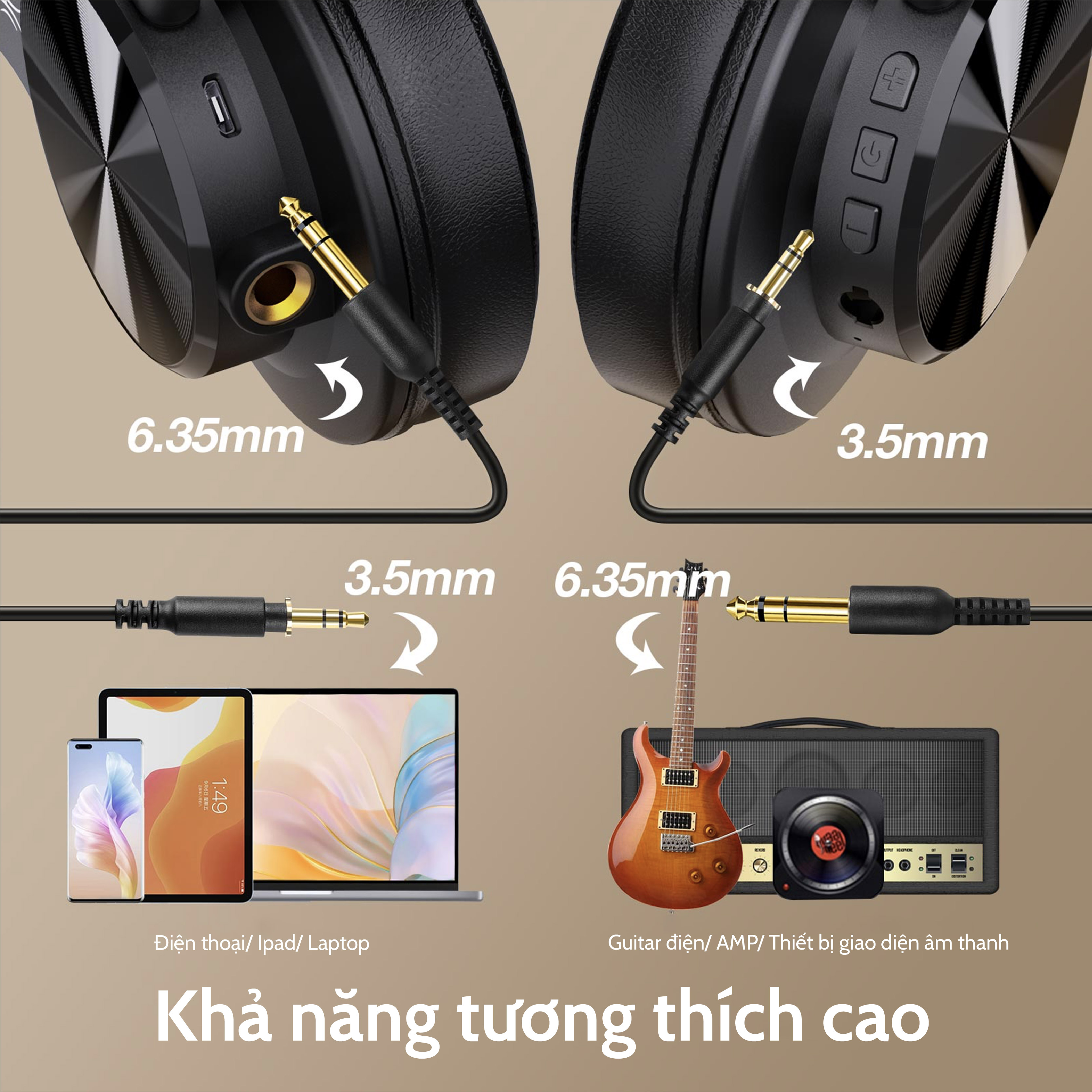 Tai nghe Bluetooth Headphone OneOdio A70 Chính Hãng