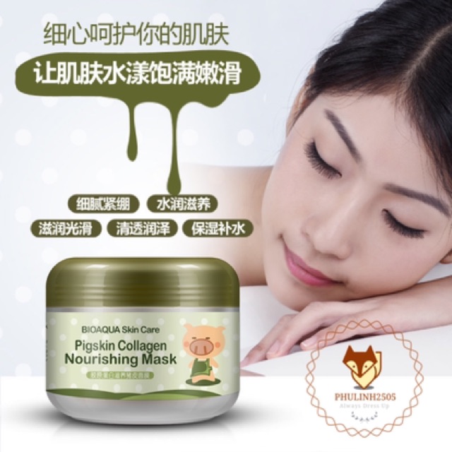 Mặt nạ đất sét sủi bọt/collagen BIOAQUA 100g
