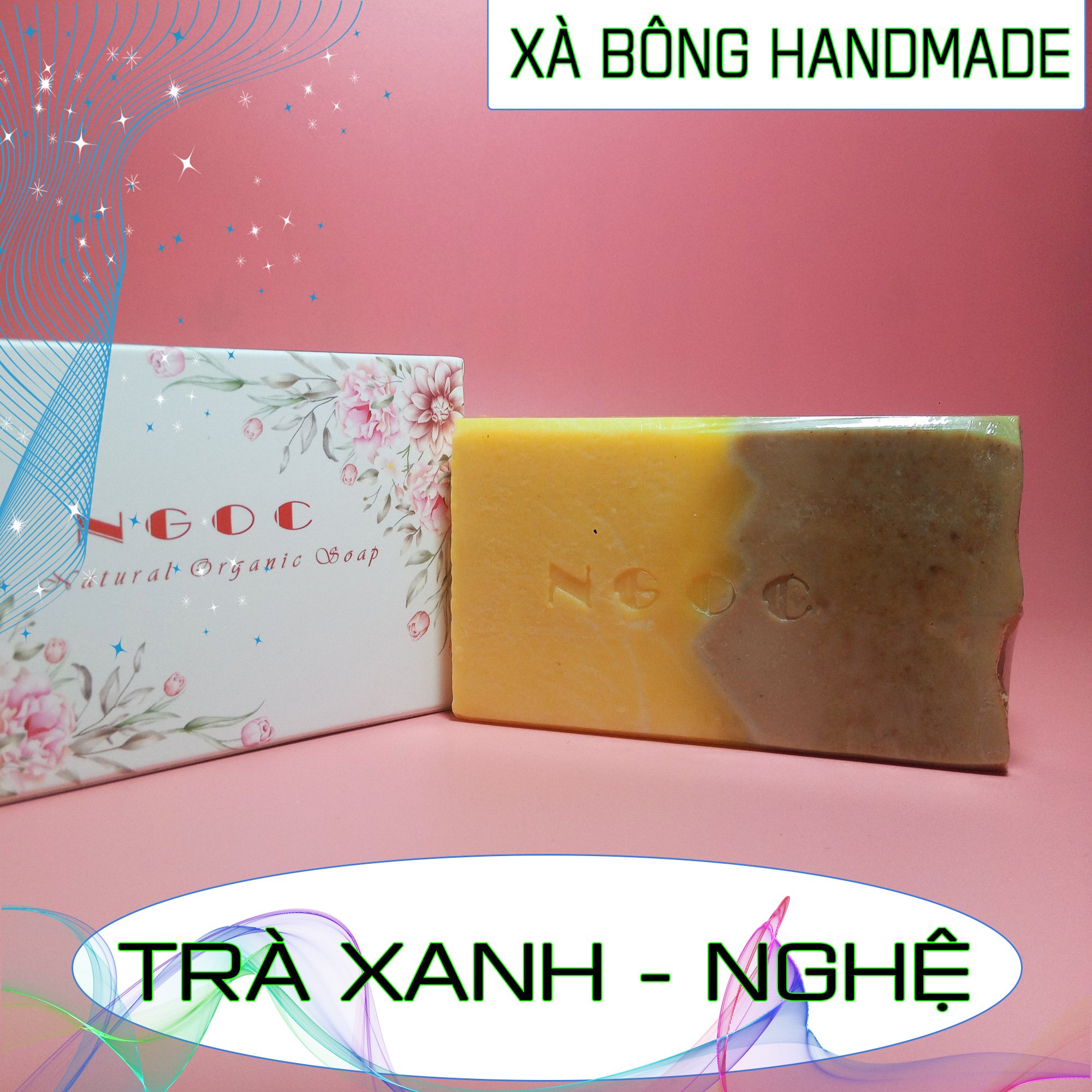 Xà phòng Nghệ Trà Xanh Handmade