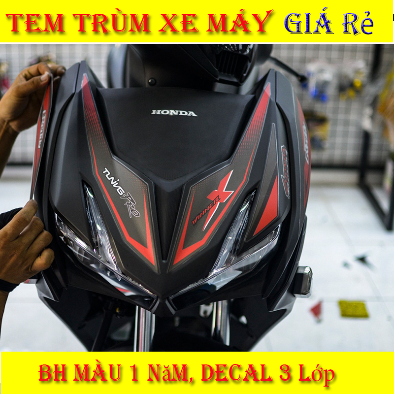 Tem Trùm Winner X Đen Nhám Đỏ Khỏe Khoắn