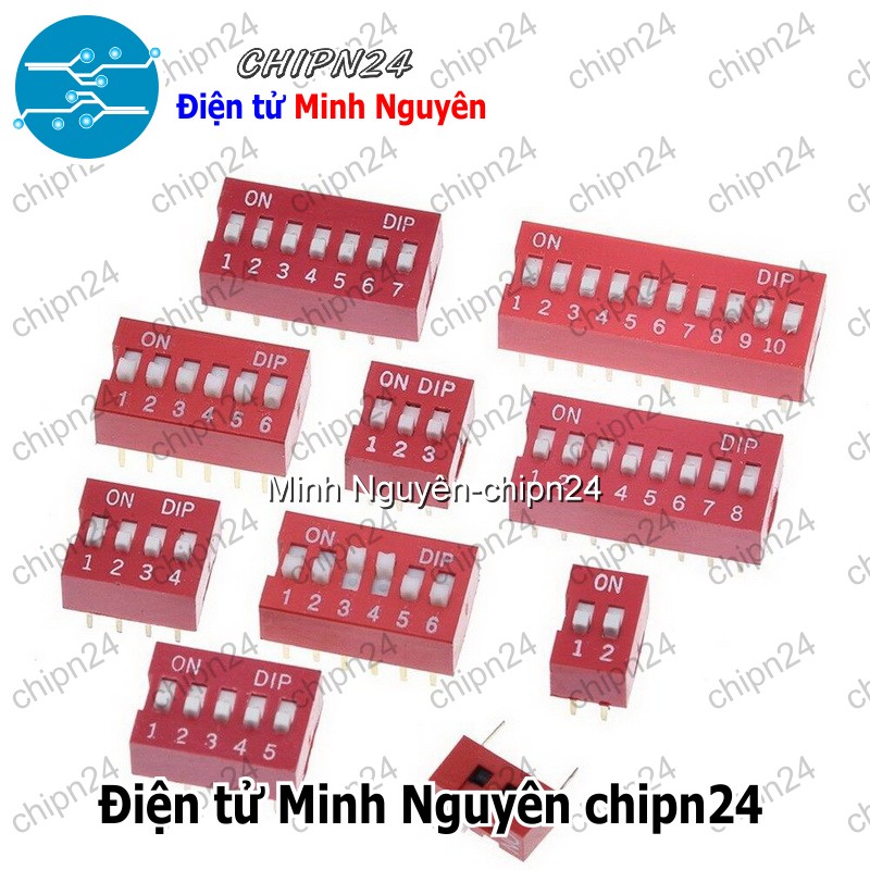 (K81) Công tắc bit Đỏ Chân cắm (1P/2P/3P/4P/5P/6P/7P/8P/9P/10P/12P) - [Chọn Loại] - HHH.00219