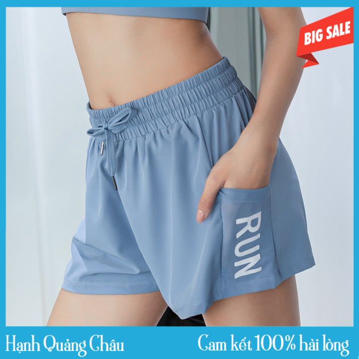 Quần Đùi Quần Short Nữ Tập Thể Thao 2 Lớp Có Túi Tiện Lợi, Thời Trang, Chất Liệu Thông Thoáng Thoải Mái Khi Vận Động