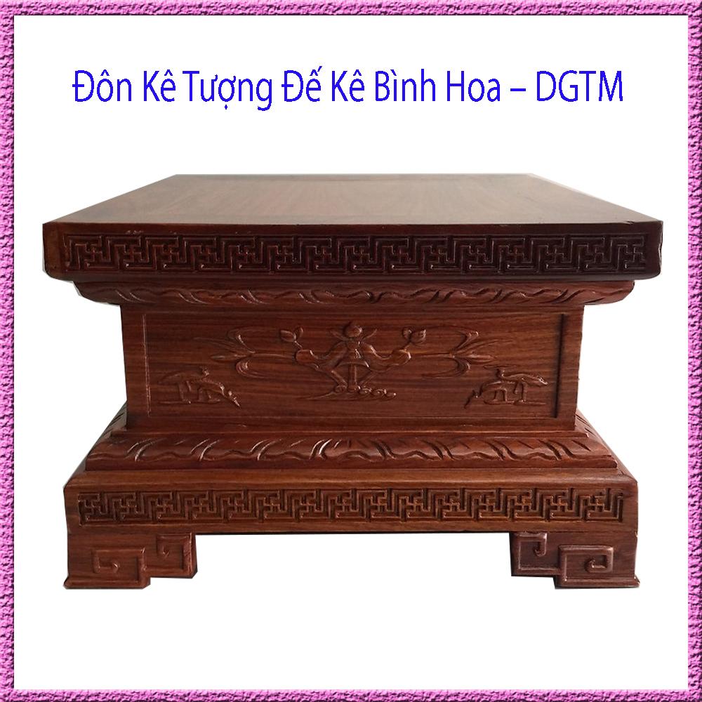 Đôn Kê Tượng Gỗ Hương - Đế Kê Bình Hoa