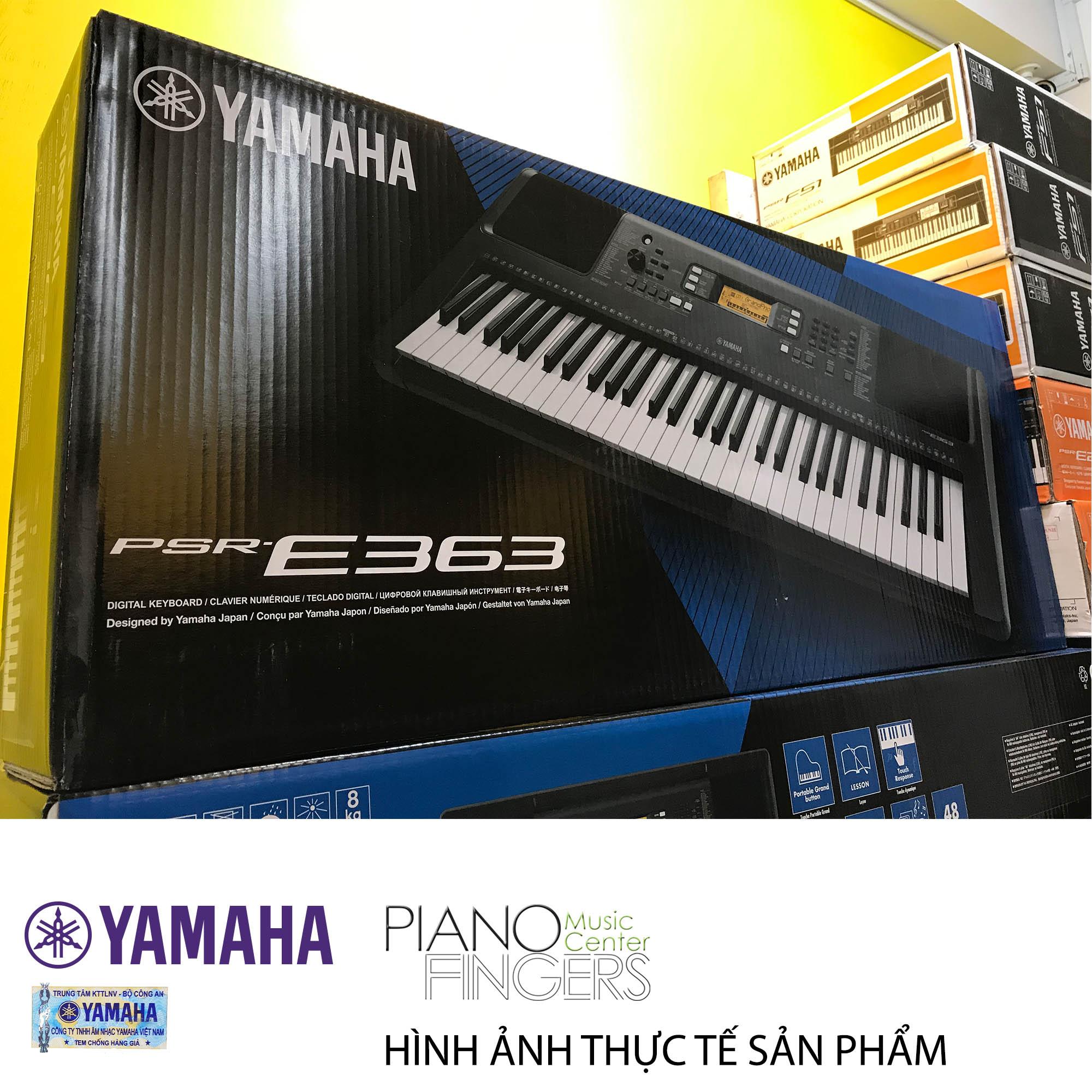 Đàn organ Yamaha PSR-E363 (Đen) Piano Fingers