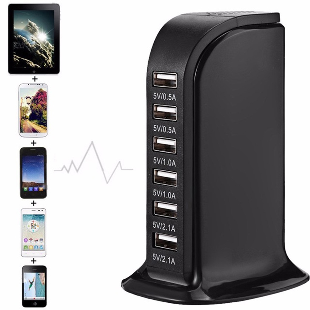 6 Multi Port USB Hub Charger Charging Dock Station Stand 60W 12A Tablet&Phone ZY 