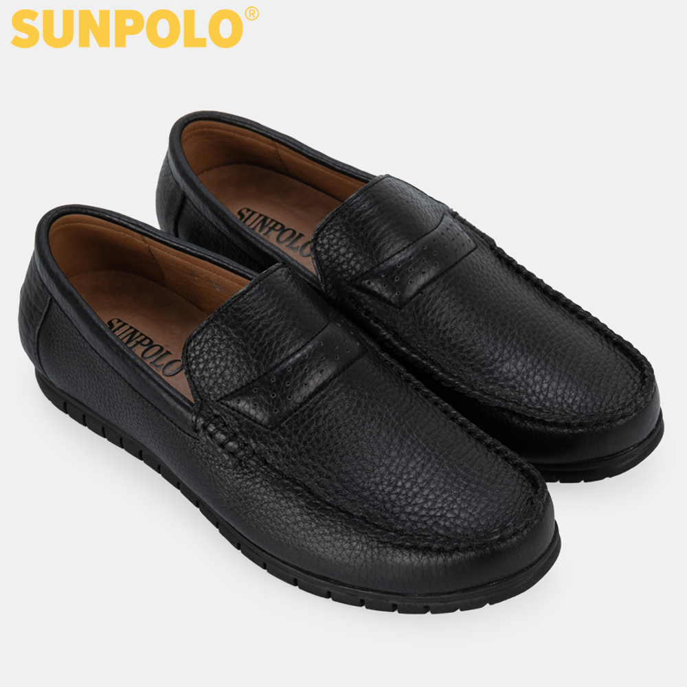 Giày Lười Nam Da Bò SUNPOLO SUMU2589 (Đen, Nâu)