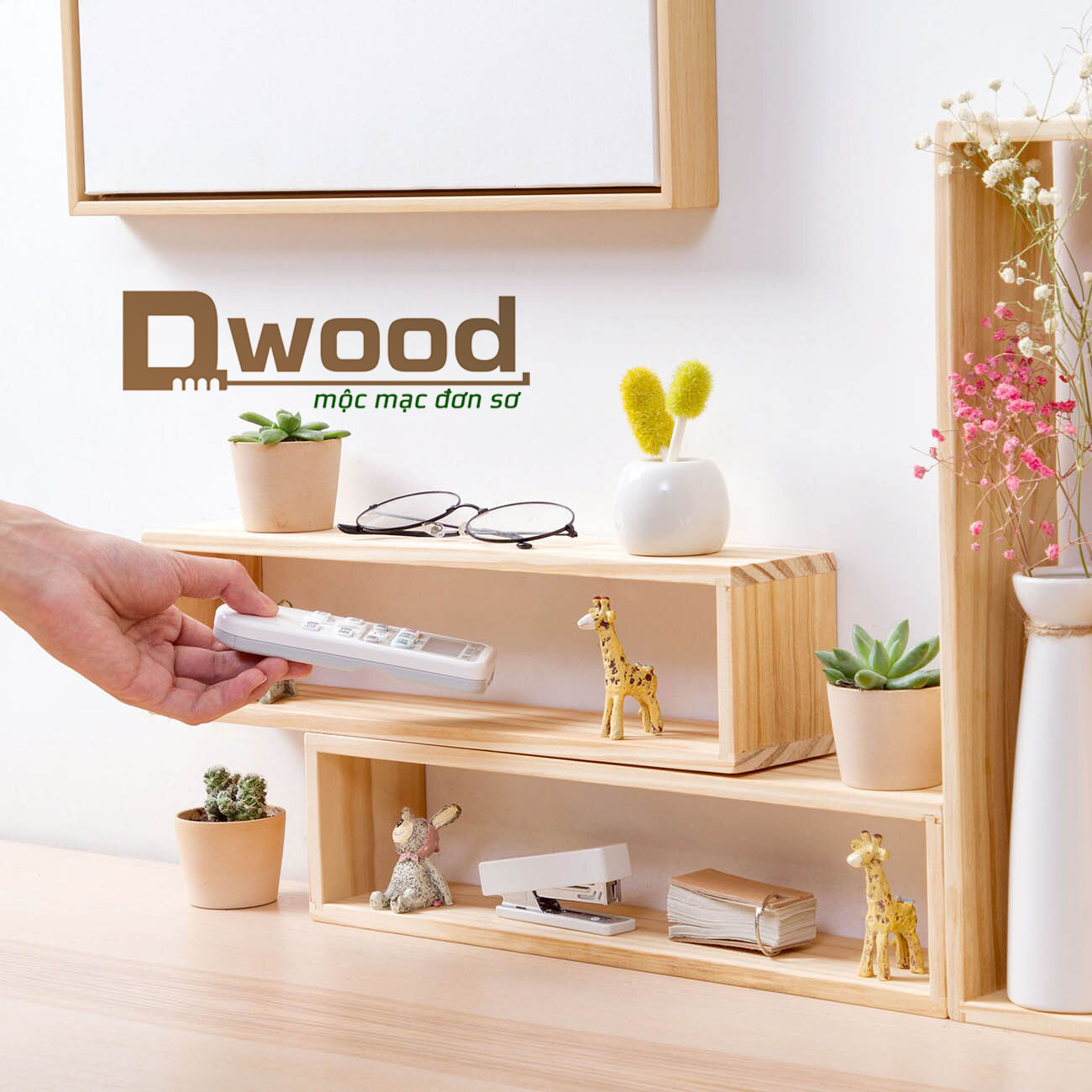 [HCM][Decor] Kệ gỗ để bàn trang trí Dwood - 1 cái