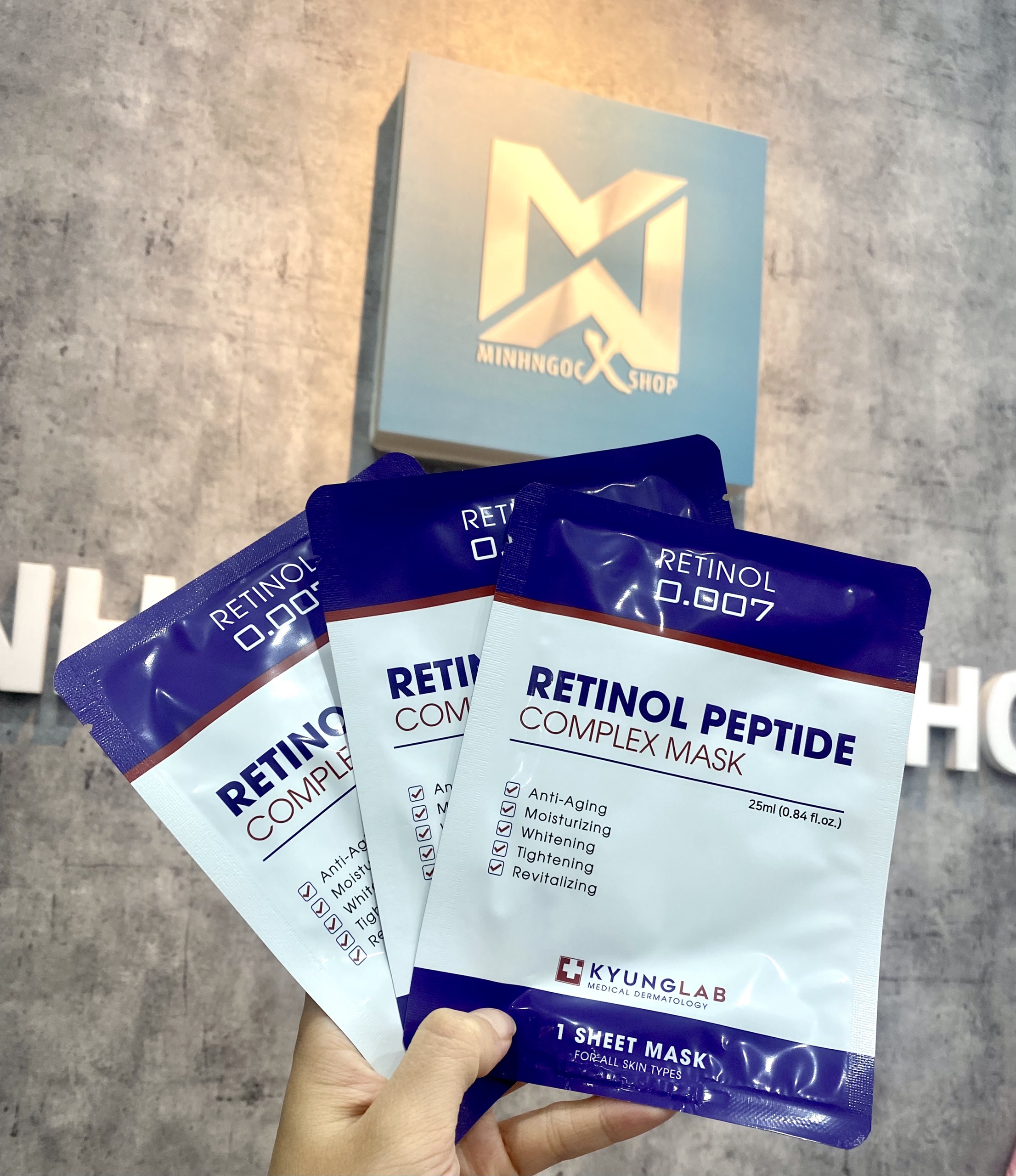 Mặt nạ Retinol Kyung Lab Peptide Complex Mask hộp 3 miếng