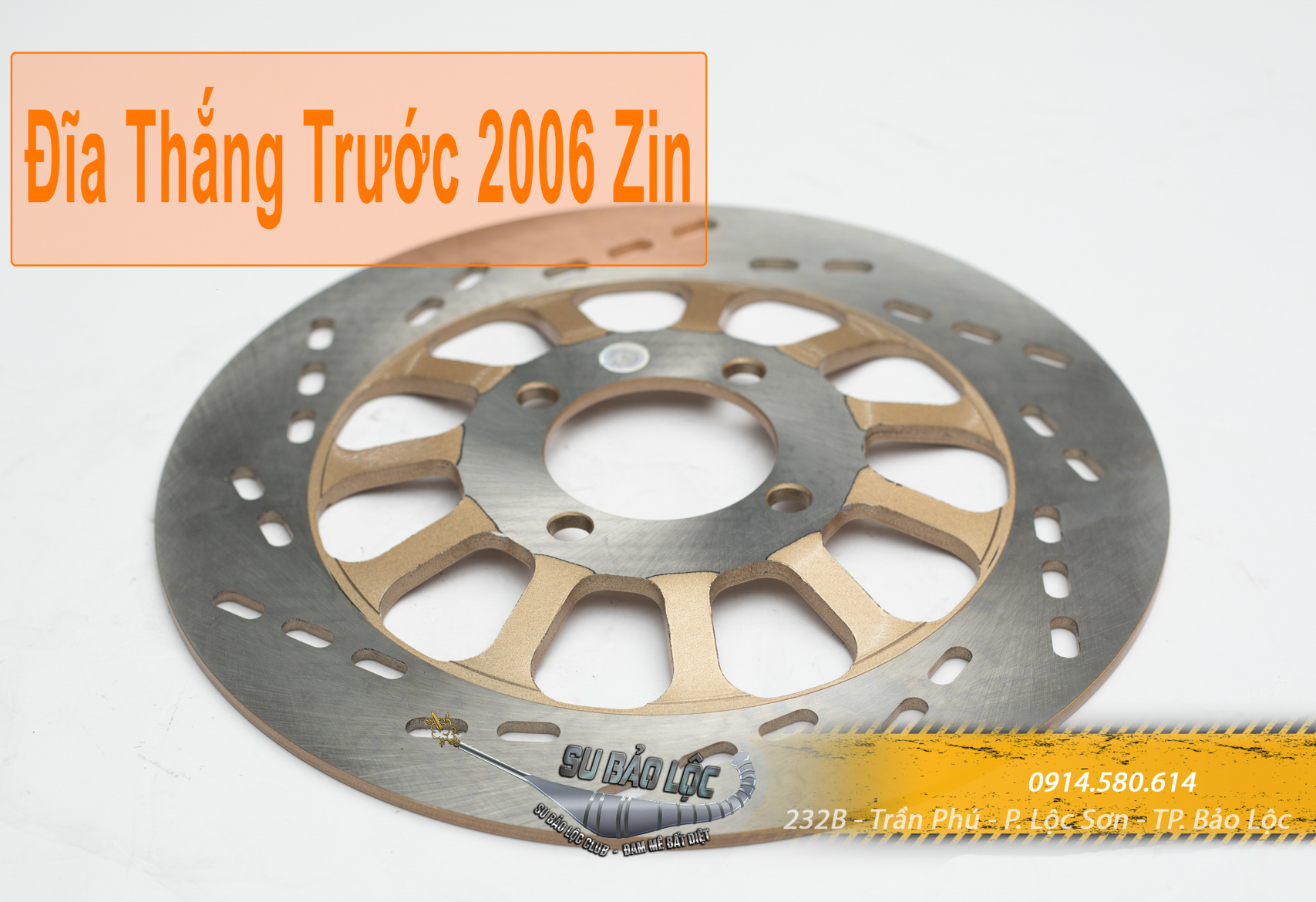 Đĩa Thắng Trước Satria 2006 -- XIPO 2003 Loại 1 (lòng vàng)
