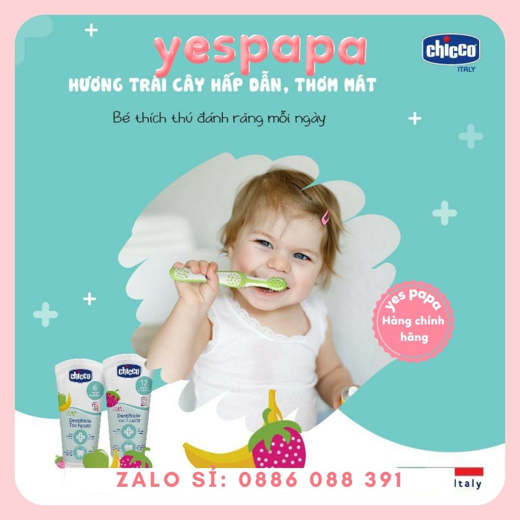 Kem Đánh Răng Hương Dâu 12M+ Chicco Nuốt Được