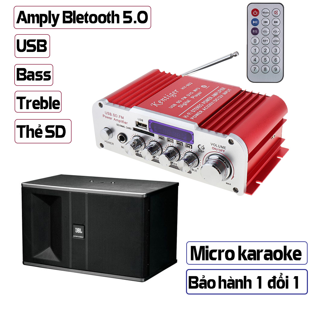 Amply Nào Tốt Amply 12V Amly mini Karaoke Kentiger HY 803 Công Suất Lớn Âm Thanh Hay Âm Bass Chuẩn Kết Nối Bluetooth Ổn Định Thiết Kế Nhỏ Gọn Dễ Lắp Đặt - BIGSALE 50%