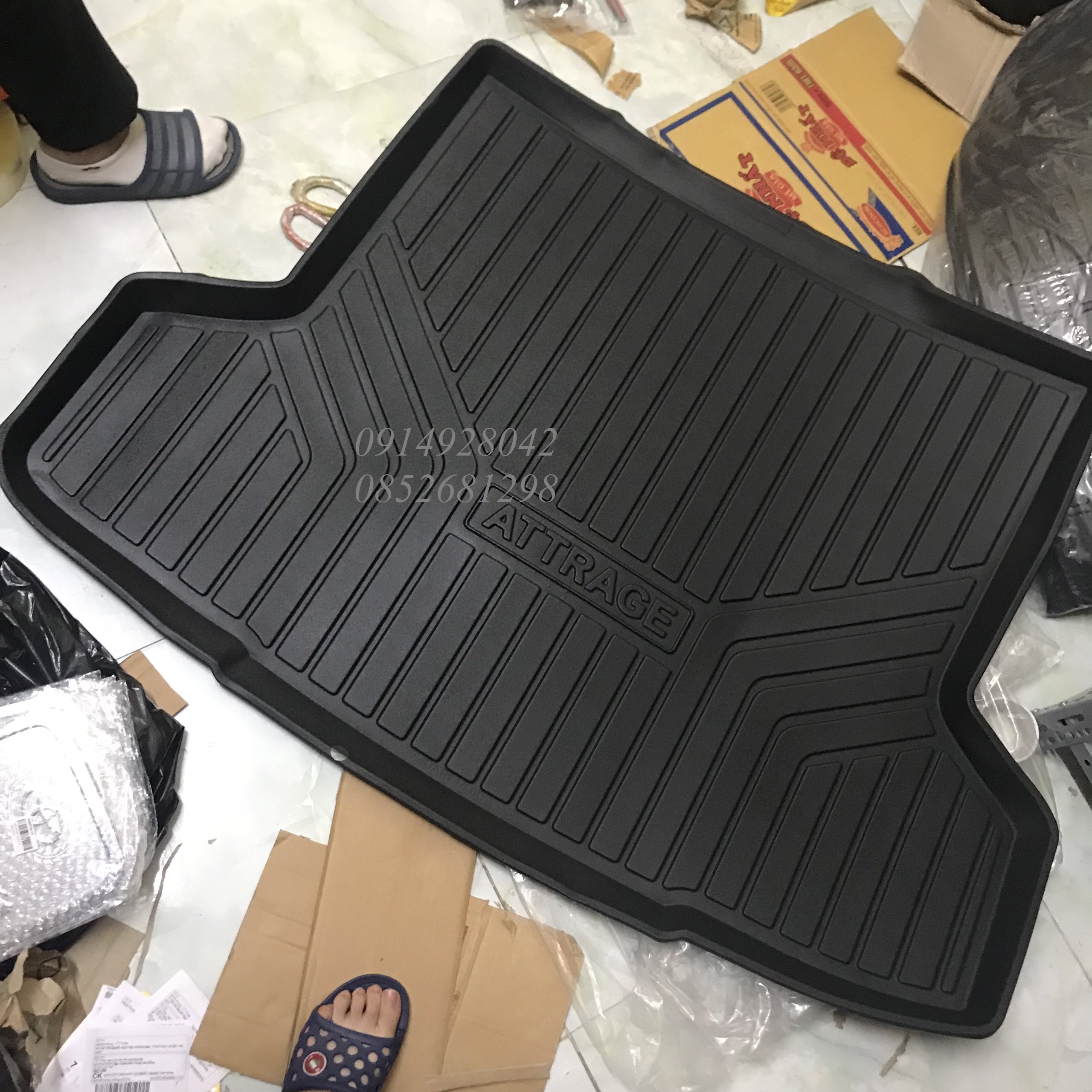 Mitsubishi attrage plastic trunk liner