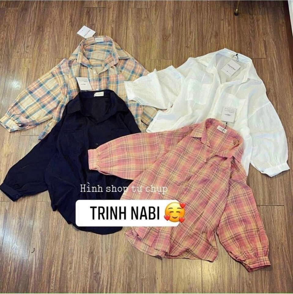 áo sơ mi đũi trơn/kẻ from rộng