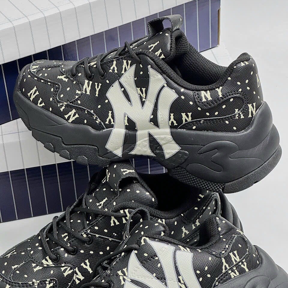 [TẶNG HỘP+TẤT] Giày MLB hàn quốc monogram Ny full đen hàng cao cấp size 36-43