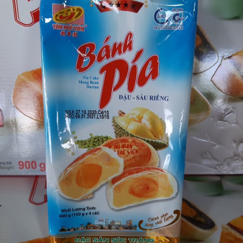 Bánh pía tân huê viên kim sa 12 cái 480g hay tân huê viên bánh pía chay 12 cái 480g hay bánh pía tân huê viên đậu sầu riêng 4 cái 600g