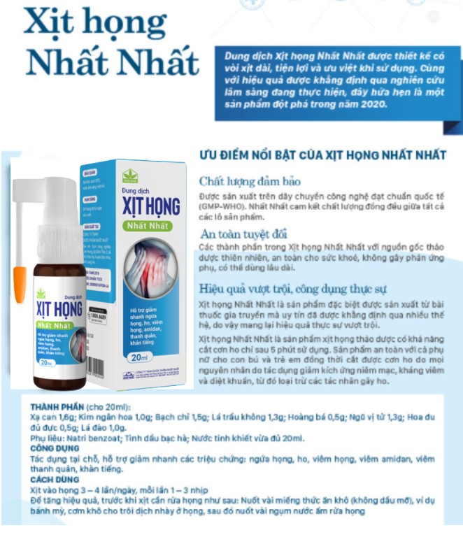 Xịt Họng Nhất Nhất Chính Hãng