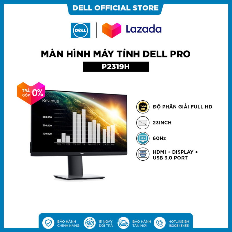 Bảng giá [TRẢ GÓP 0%] Màn Hình Máy Tính Dell Pro P2319H | 23inch | FullHD | IPS | 60Hz | 8ms | HDMI + Display + USB 3.0 Port Phong Vũ