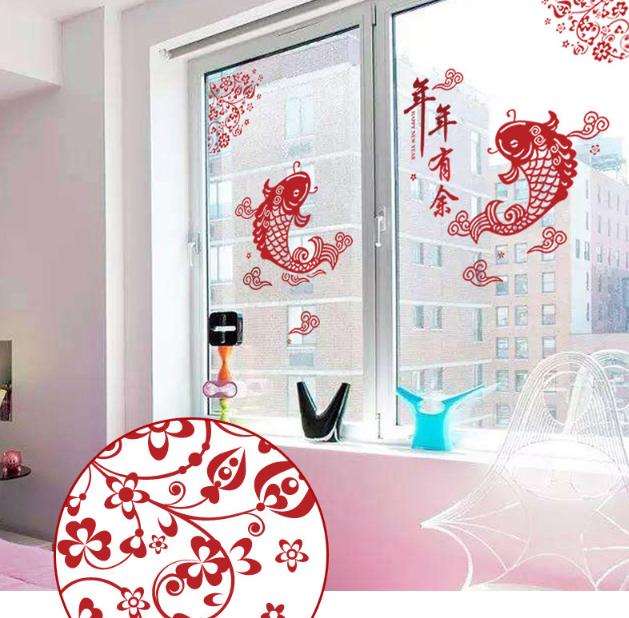 [HCM]Decal Trang Trí Tết - Cá Chép Đỏ Đón Xuân
