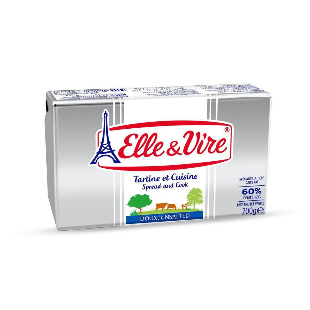 Hỏa Tốc HCM  Bơ lạt 60% béo Elle & Vire 200g. Date 06 2023