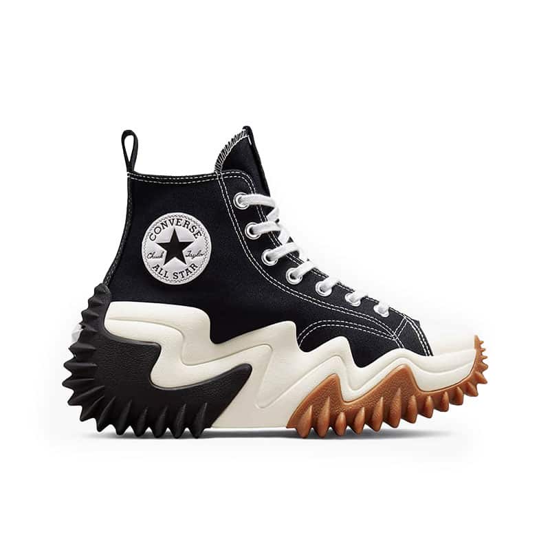 Converse Run Star Motion Canvas Platform Unisex Sneakers - Black/White/Gum Honey