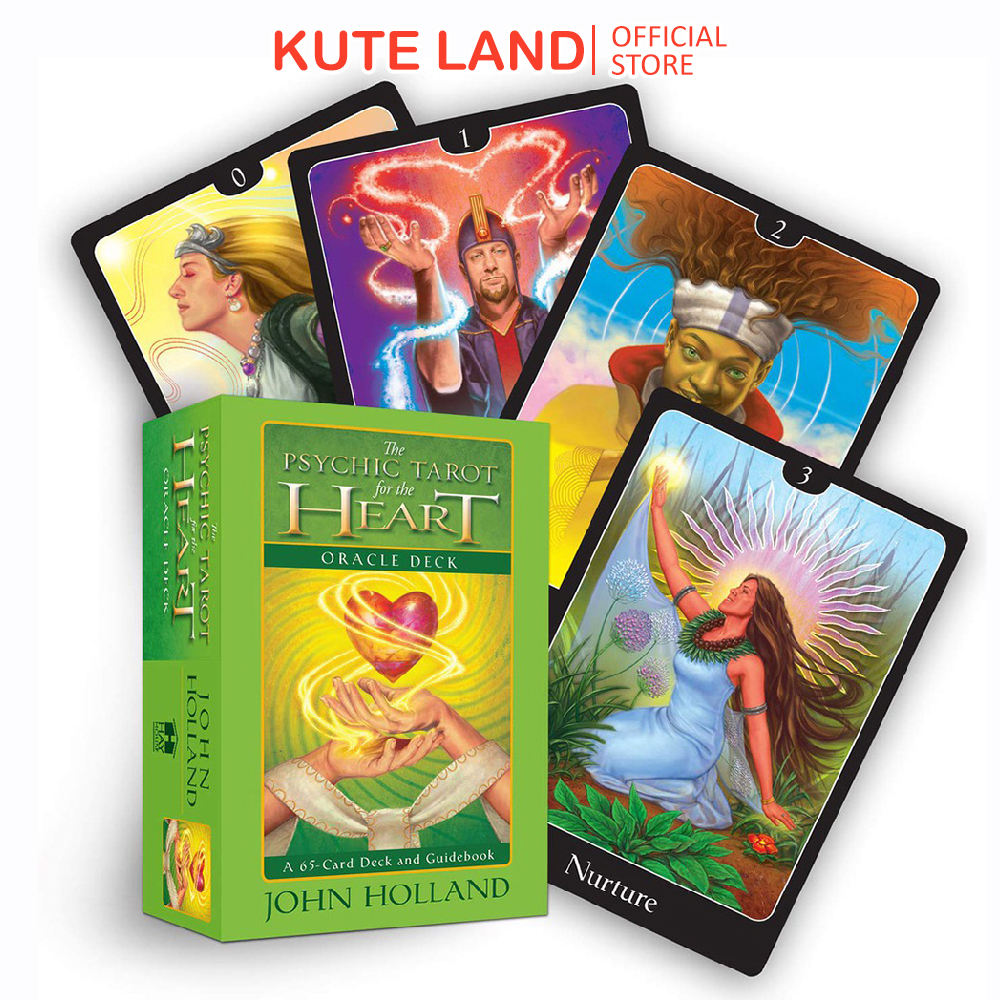 [Size Gốc] Bộ Bài The Psychic Tarot For The Heart Oracle 65 lá 8.9x12.7 Cm Cán Màng Dày Dặn Kèm Hướng Dẫn Tiếng Anh