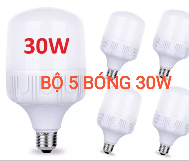 Bộ 5 bóng đèn led 30w ánh sáng trắng - Siêu sáng - Siêu tiết kiệm - Bảo hành 12 tháng