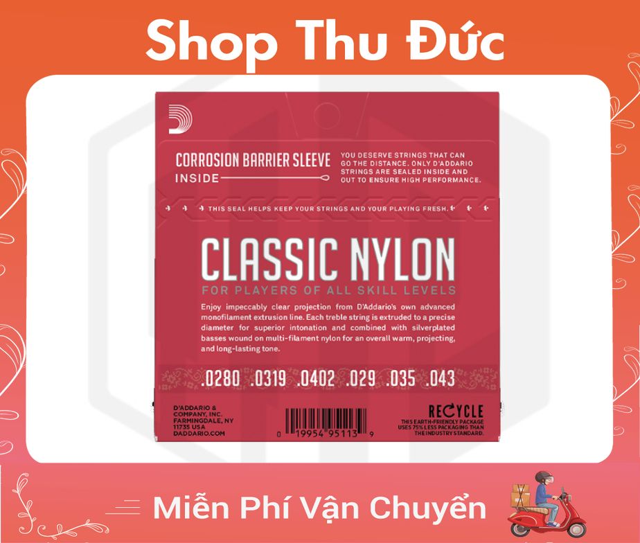 Bộ dây đàn Guitar D'Addario EJ27N Student Nylon Classical Guitar ...