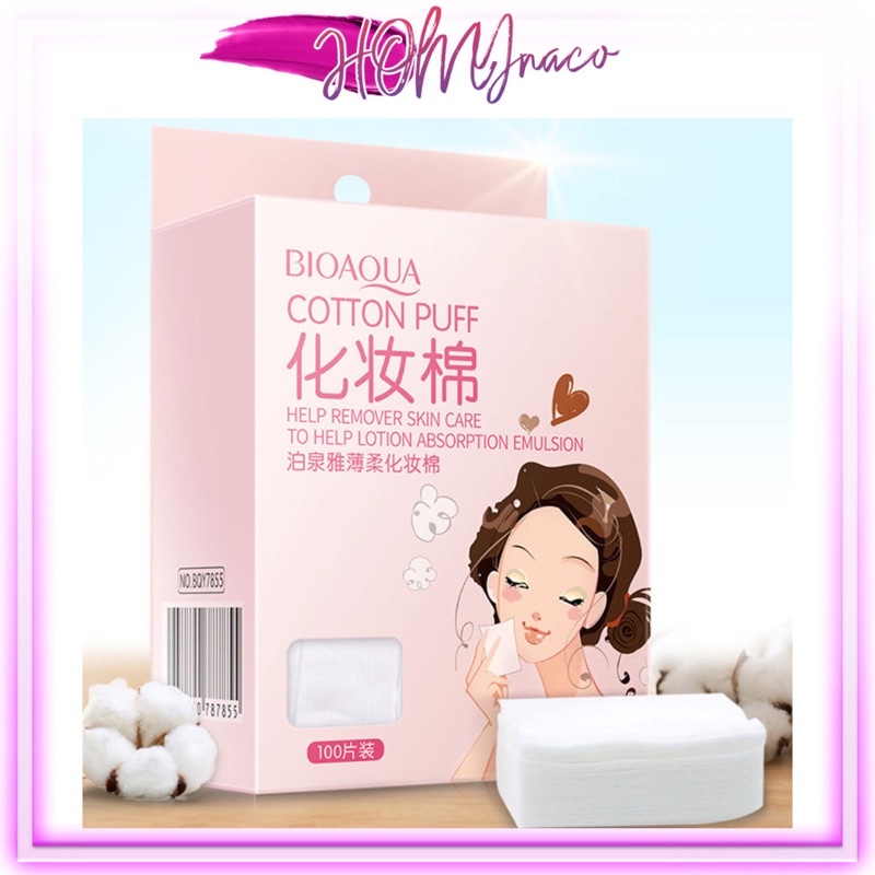 BÔNG TẨY TRANG BIOAQUA Siêu Mỏng Mịn (200 Miếng)