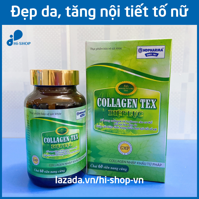 Viên uống đẹp da Diệp Lục Collagen chống lão hóa, tăng nội tiết tố nữ - Hộp 60 viên dùng 1 tháng nhập khẩu