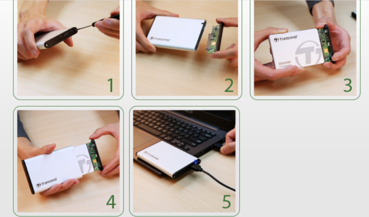 Hộp đựng ổ cứng HDD Box 2.5" Transcend 25S3 (Bạc) Chính Hãng