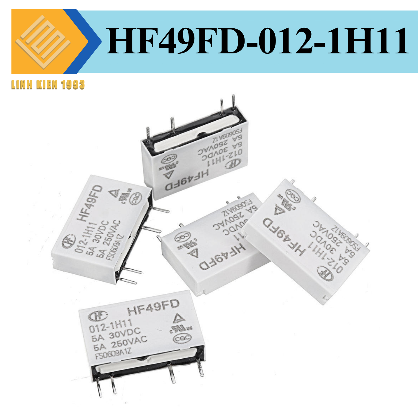 HF49FD-012-1H11 Relay 12VDC 5A SPST-NO 4 Chân
