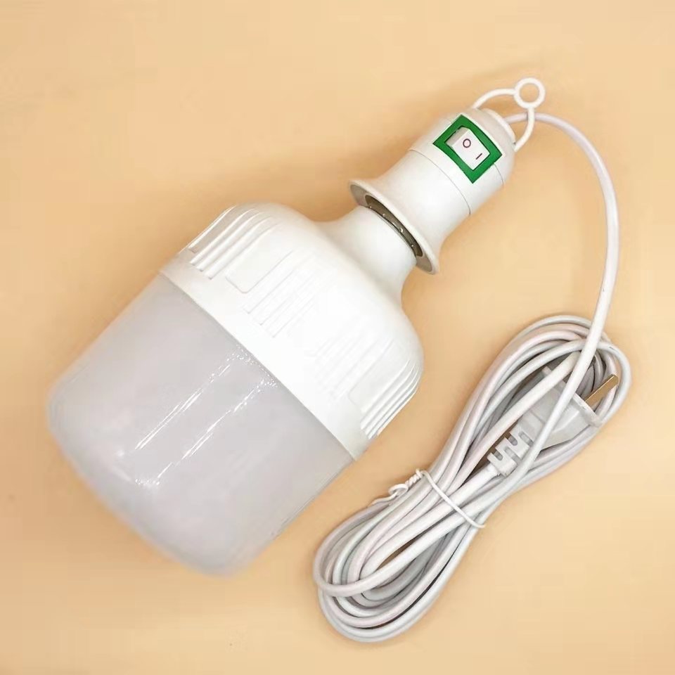 Bộ bóng đèn trụ nhôm đúc 20W + bộ đuôi đèn E27 có công tắc, dây dài 5M (bóng trụ cao cấp ánh sáng trắng)