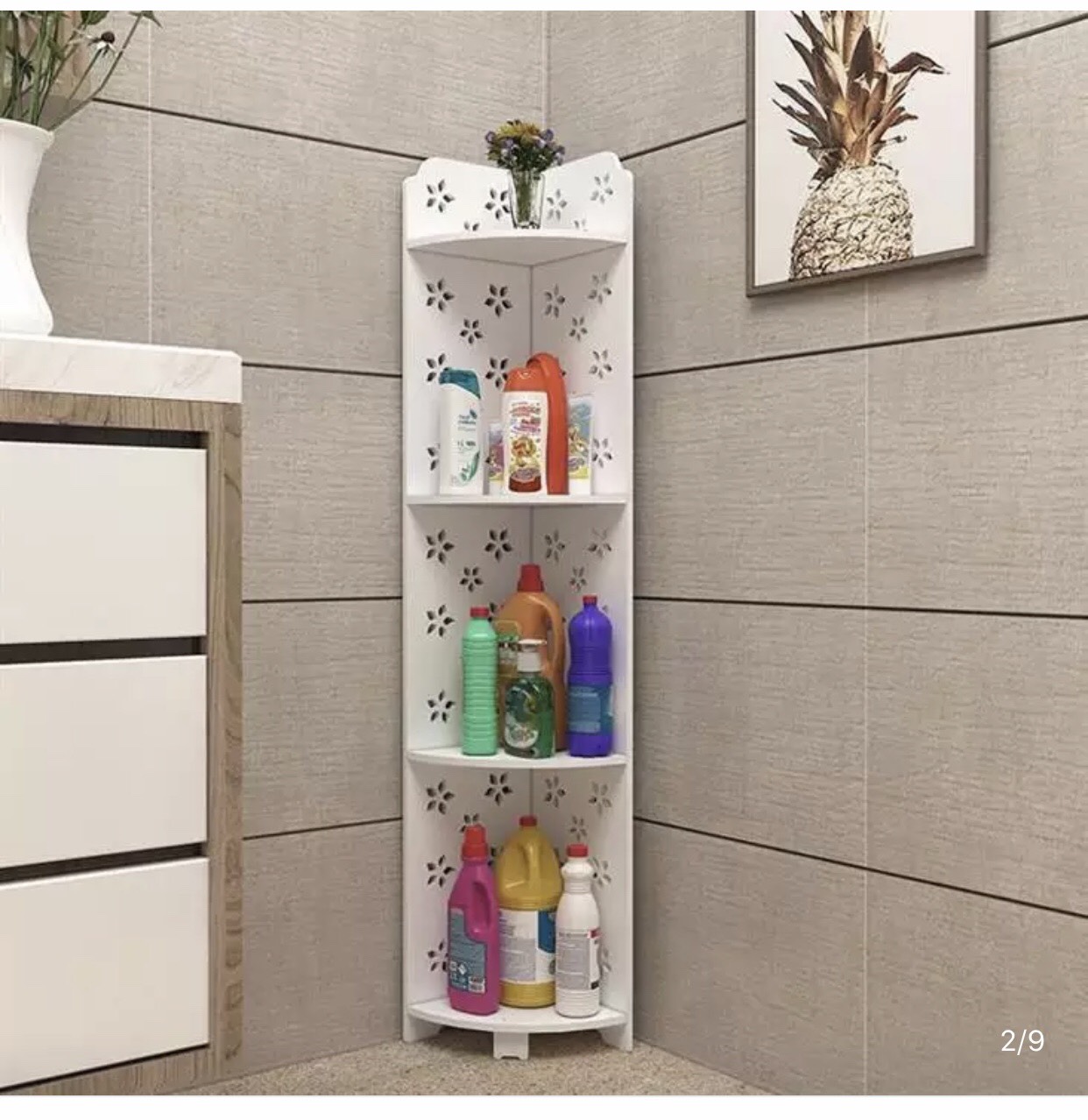 Kệ GÓC 4 tầng HOA VĂN