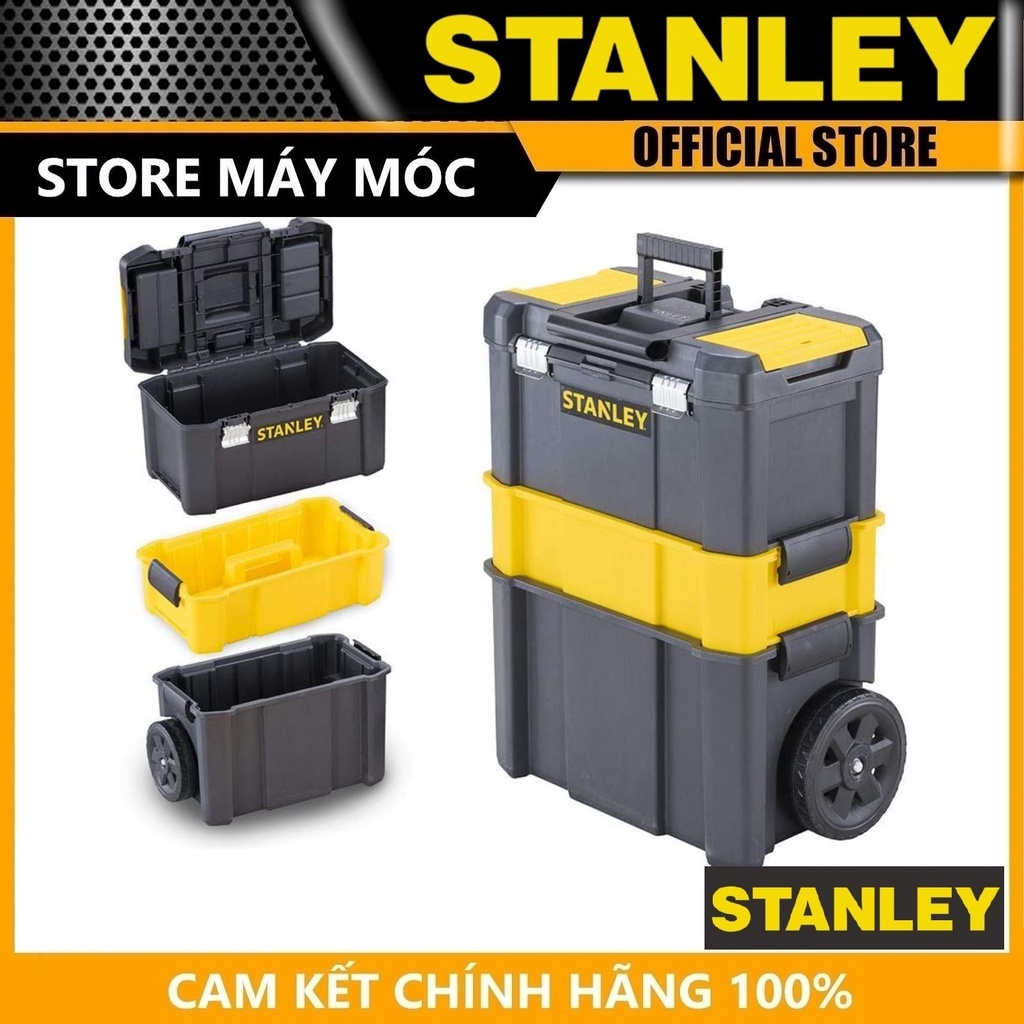 Thùng đựng đồ nghề cm có bánh xe 3 ngăn tháo lắp dễ dàng stanley stst1-80151 - hàng chính hãng