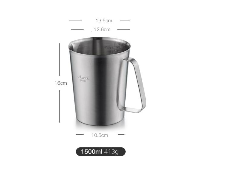 Ly inox mờ 304 có tay cầm - Onlycook
